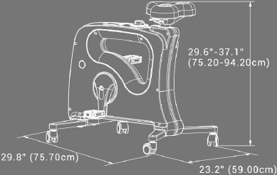 Technical Drawing for Flexispot Deskcise Pro V9U Ergonomic Exercise Under Desk Bike