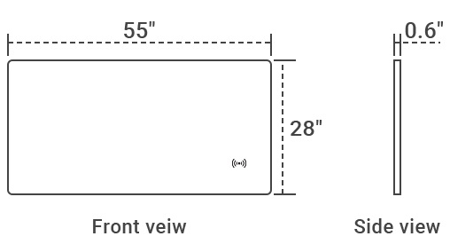 Technical Drawing for Flexispot EM7MB Motorized AlcoveRiser Standing Desk Converter