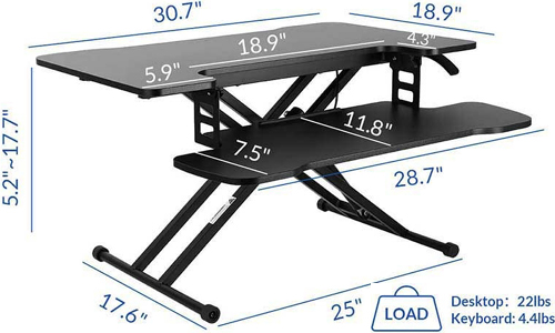 Technical drawing for Flexispot M18M Lightweight Standing Desk Converter - 31