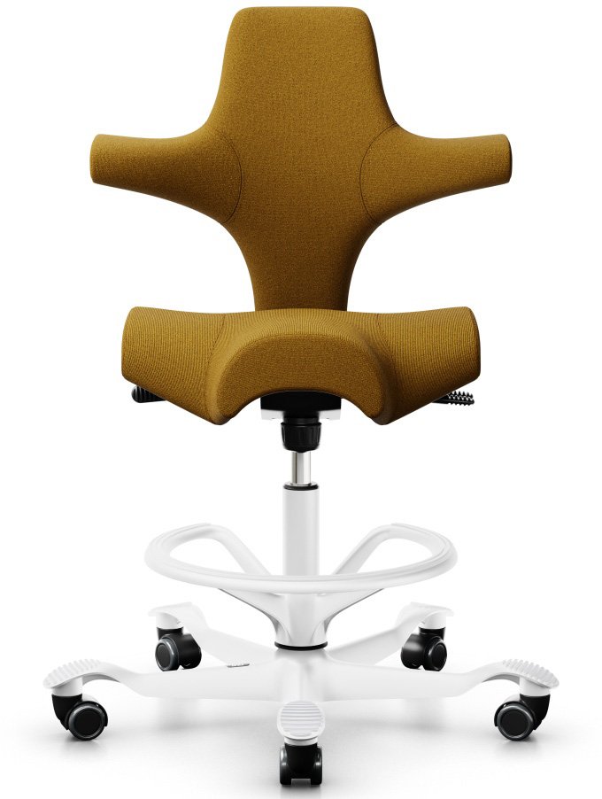 Flokk 8106 Hag Capisco Classic Saddle Seat with white Footring