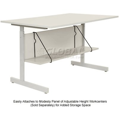 Easily attaches to Modesty Panel of Adjustable Height Workcenter (sold separately) for added storage space