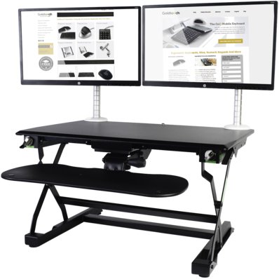 Goldtouch EasyLift Adjustable Standing Desk Converter - KOV-ELP-B