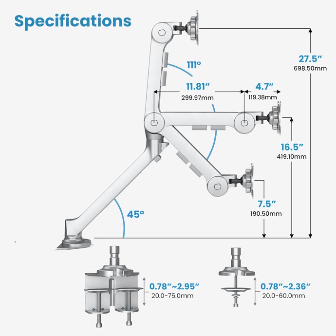 Grand Stands ACE20 Sit-Stand Academy Single Monitor Arm