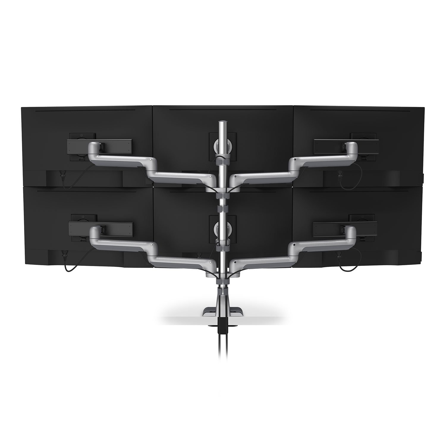 HAT E5G-P33SS E5 Three Over Three Static Monitor Arm with Pole