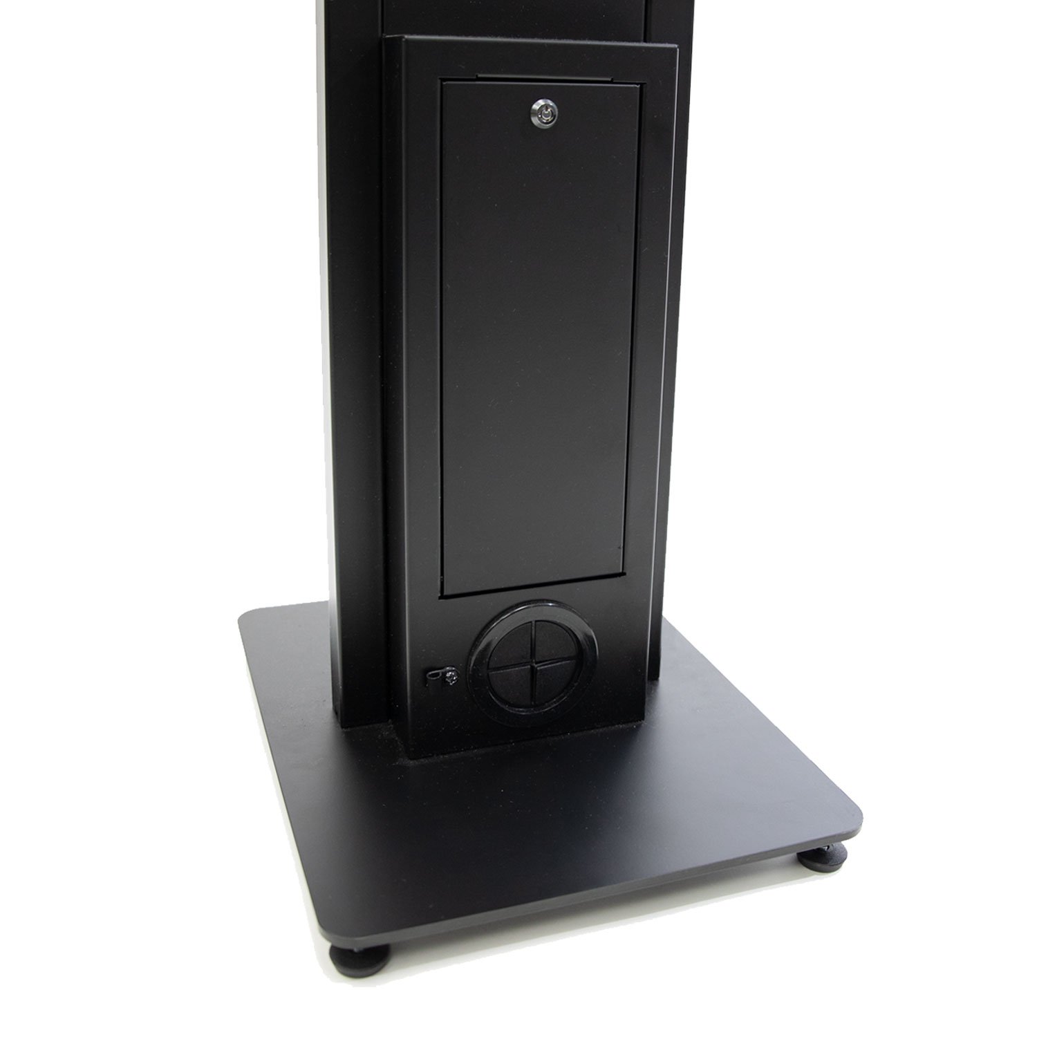 Lockable rear cabinets for cables