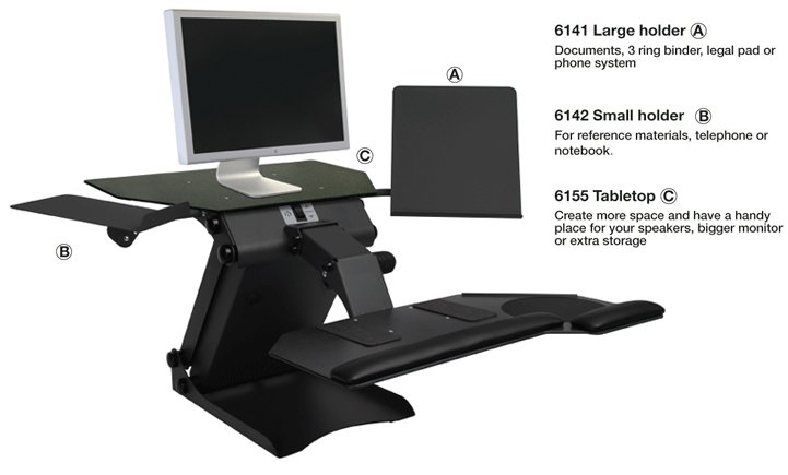 Small Footprint Sit-Stand Mobile Workstation - Black