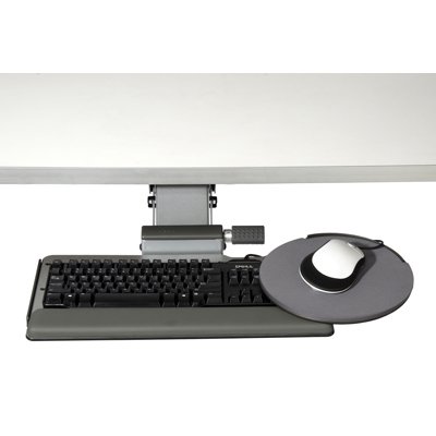 This image shows the Keyboard Platform (sold separately) that is on 5G Height Adjustable Arm Mechanism (Platinum)