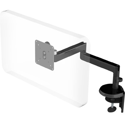 Humanscale M2 Monitor Arm with Two Piece Clamp Mount with Base, Black, Fixed Straight Link/Fixed Straight Link