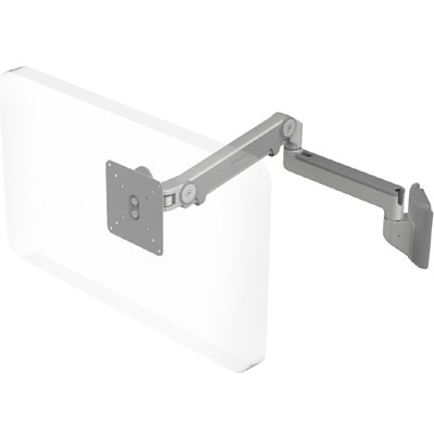 Humanscale M2 Monitor Arm with Universal Slatwall Mount, Silver, Fixed Straight Link/Dynamic Link