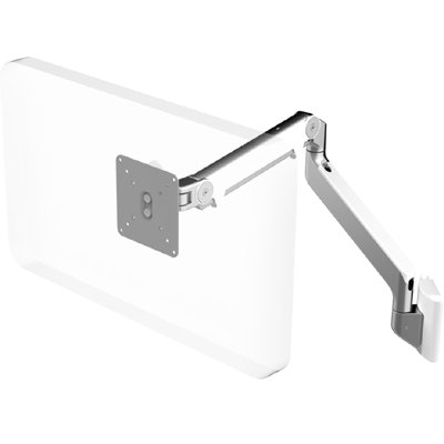 Humanscale M2 Monitor Arm with Direct Hardwall Mount, White, Fixed Angled Link/Dynamic Link