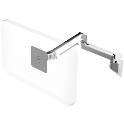 Humanscale M2 Monitor Arm with Direct Hardwall Mount, White, Fixed Straight Link/Dynamic Link