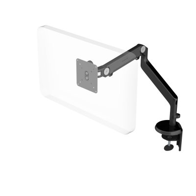 Humanscale M2 Monitor Arm with Two Piece Clamp Mount with Base, Black, Fixed Angled Link/Dynamic Link