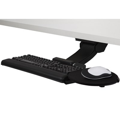 This image shows Keyboard Platform (sold separately) that is on 5GAD Above Desk Adjustable Arm Mechanism (front view)