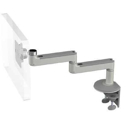 Humanscale M8 Monitor Arm with Two Piece Clamp Mount with Base, Fixed Straight Link/Fixed Straight Link, Standard Ball Joint