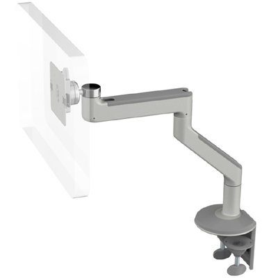 Humanscale M8 Monitor Arm with Two Piece Clamp Mount with Base, Fixed Angled Link/Fixed Straight Link, Standard Ball Joint 