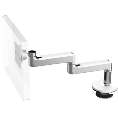 Humanscale M8 Monitor Arm with Bolt-Through Mount with Base, Fixed Straight Link/Fixed Straight Link, Standard Ball Joint 