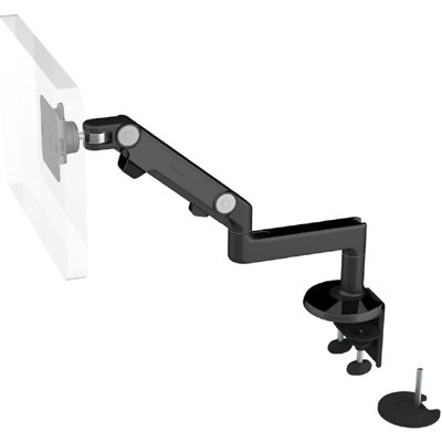 Humanscale M8 Monitor Arm with Dual Mount Clamp and Bolt-Through, Fixed Straight Link/Dynamic Link, Standard Ball Joint 