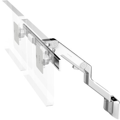 M8SW1C with Universal Slatwall Mount, White, Fixed Angled Link/Dynamic Link