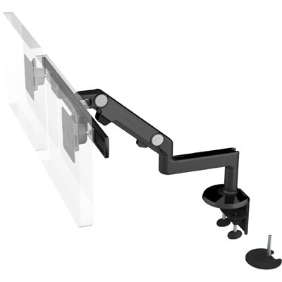 M8DB2C with Dual Mount Clamp and Bolt Through, Black, Fixed Straight Link/Dynamic Link