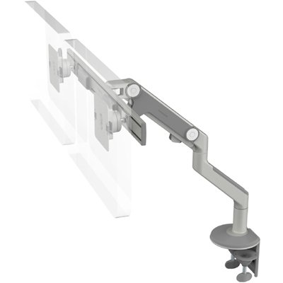 M8CS1C with Two Piece Clamp Mount with Base, Silver, Fixed Angled Link/Dynamic Link