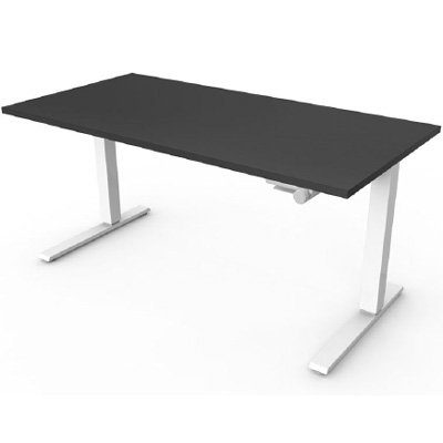 Float with white base color, mounted, 2454 - 24" deep by 54" wide top, black top finish, flat top edge