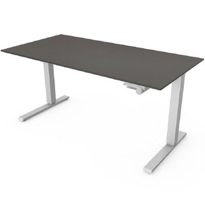 Float with black base color, mounted, 2466 - 24" deep by 66" wide top, gray top finish, knife top edge