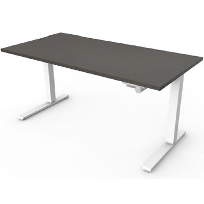 Float with white base color, mounted, 2454 - 24" deep by 54" wide top, gray top finish, flat top edge