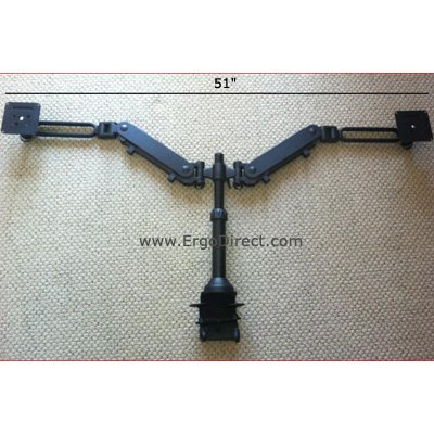 Humanscale M4T Clamp or M4U Bolt Through Mount Dual Monitor Arm
