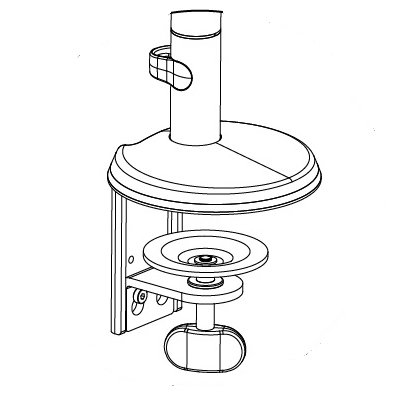 Humanscale M2CM or M8CM Two Piece Clamp Mount with Base