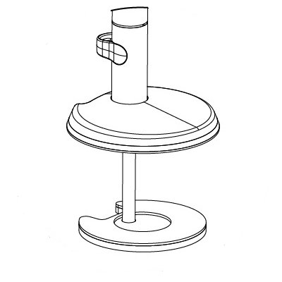 Humanscale M2BT or M8BT Bolt-Through Mount with Base