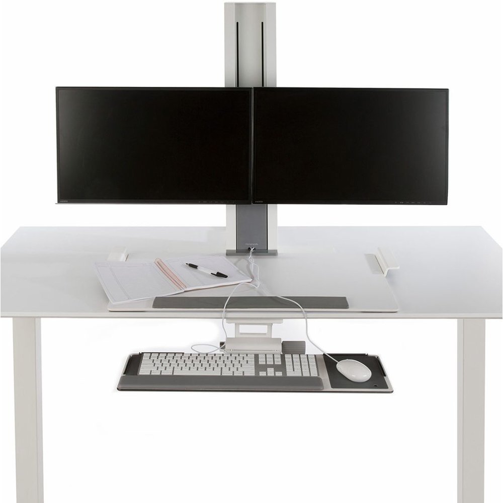 QuickStand Sit/Stand Solution - dual screen front view