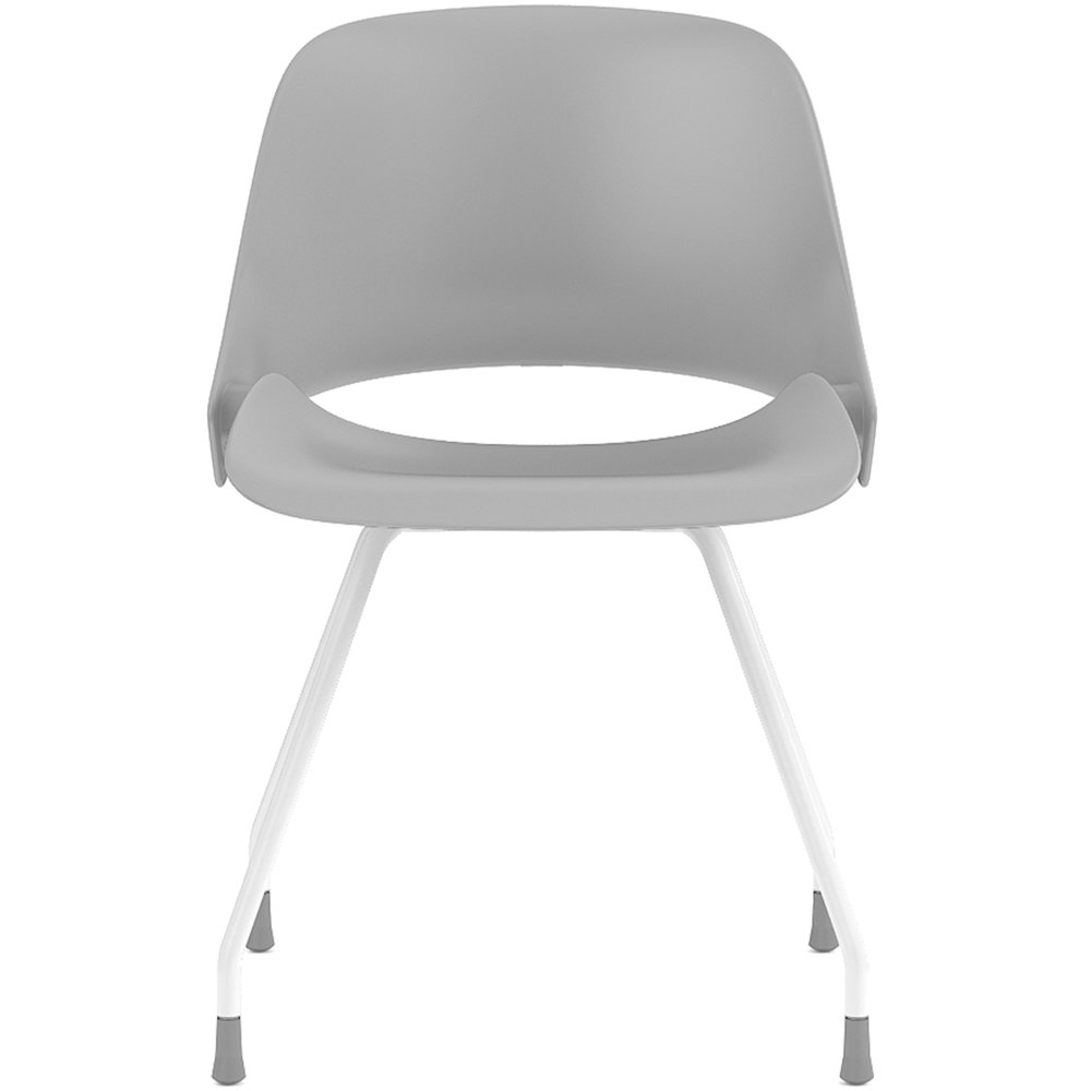 Base Style - Four legs. Base Finish - White. BackRest Shell Color - Grey. Seat Shell Color - Grey
