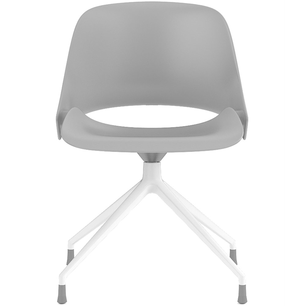 Base Style - Four Star. Base Finish - White. BackRest Shell Color - Grey. Seat Shell Color - Grey