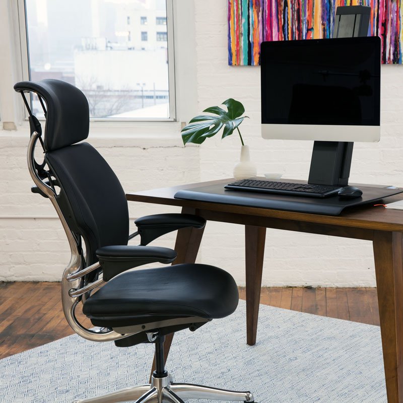 Humanscale QuickStand Eco Portable Sit Stand Workstation for Laptop, Single or Dual Monitors