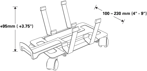 Technical drawing for Humanscale CPUDLY Movable CPU Dolly