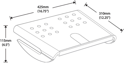 Technical drawing for Humanscale FM500 Rocking Foot Machine