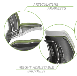 Humanscale Freedom Chair - Articulating Armrests and Height adjustable Backrest
