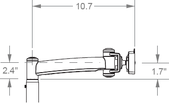 M7 Non-Adjustable Arm with One 8" Folding Link