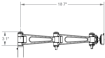 M7 Non-Adjustable Arm with Two 8" Link