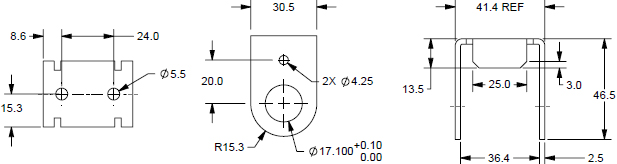 Technical Drawing for Humanscale RL Rotating Ball Joint