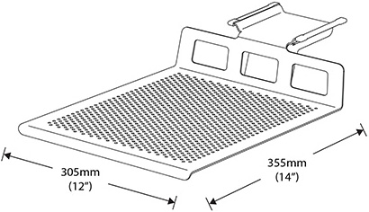 Technical drawing for Humanscale TT Tech Tray Desktop Organizer