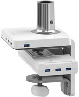 Polished aluminum with white trim and cables