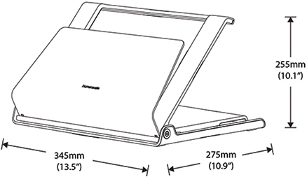 Technical drawing for Humanscale L6 Notebook Manager Laptop Holder