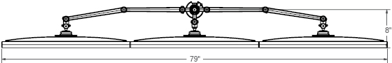 Humanscale M7 Triple Monitor with Non-Adjustable Arm with One 12" Link