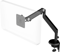 Humanscale M2 Arm with Two Piece Clamp Mount with Base, Fixed Angled Link/Dynamic Link and Black