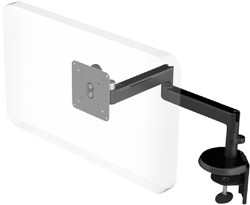 Humanscale M2 Arm with Two Piece Clamp Mount with Base, Fixed Straight Link/Fixed Straight Link and Black