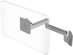 Humanscale M2 Arm with Universal Slatwall Mount, Fixed Straight Link/Fixed Straight Link and Silver
