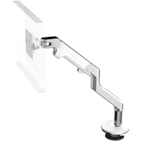 Humanscale M8 arm with Bolt Through Mount with Base, Fixed Angled Link/Dynamic Link and White