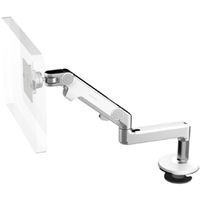 Humanscale M8 Arm with Bolt Through Mount with Base, Fixed Straight Link/Dynamic Link and White