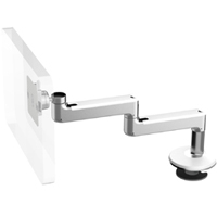 Humanscale M8 Arm with Bolt Through Mount with Base, Fixed Straight Link/Fixed Straight Link and White
